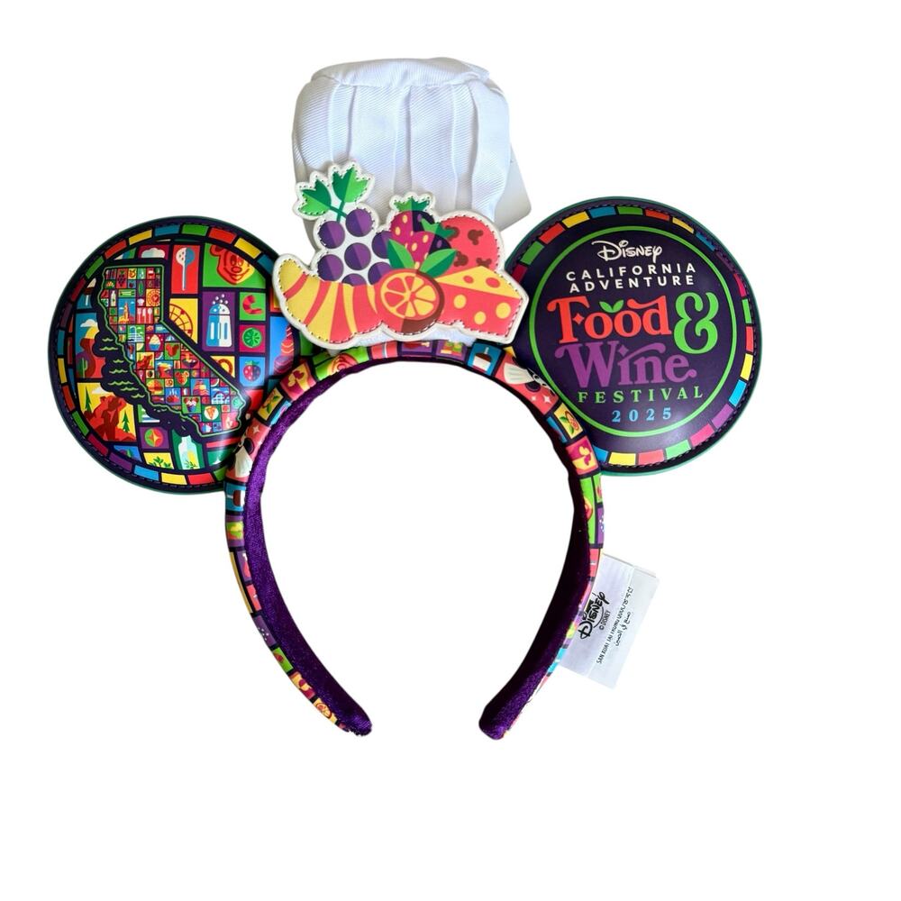 Disney Parks DCA Food & Wine Festival Minnie Ears Chef‎ Hat Headband 2025